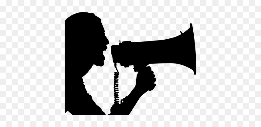 Woman With Megaphone Silhouette, HD Png Download - shotgun silhouette png