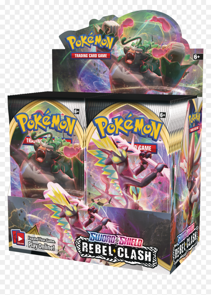 Image Of Pokemon Sword & Shield Rebel Clash Booster - Pokemon Rebel Clash Booster Box, HD Png Download - pokemon text box png