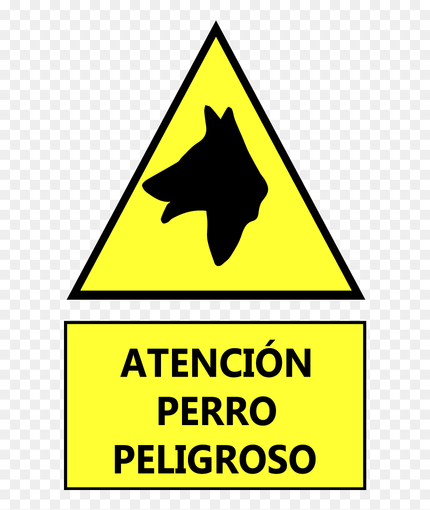 Caution Guard Dog Sign, HD Png Download - atencion png