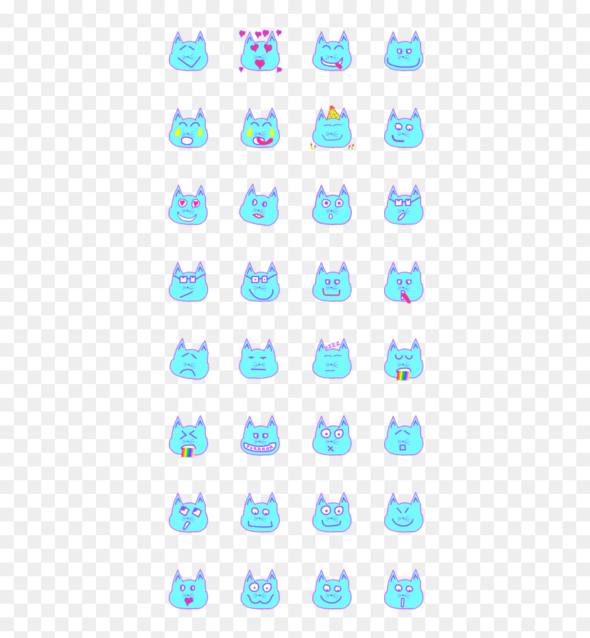Cute Emoji Cat Stickers, HD Png Download - cute emoji png