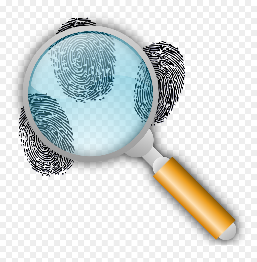 Fingerprint Search With Slight Magnification Svg Clip - Magnifying Glass With Fingerprints, HD Png Download - magnifier png
