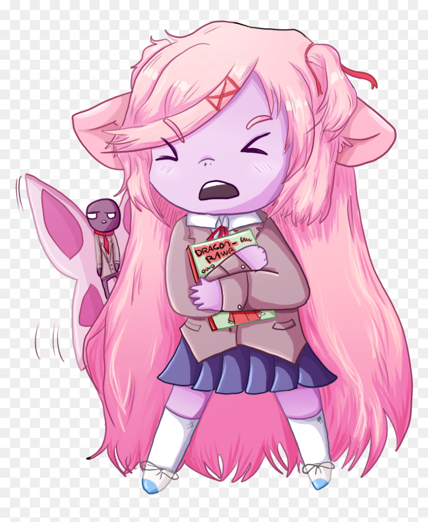 Mashup Of Natsuki From Ddlc And Lulu From League - Cartoon, HD Png Download - natsuki.png