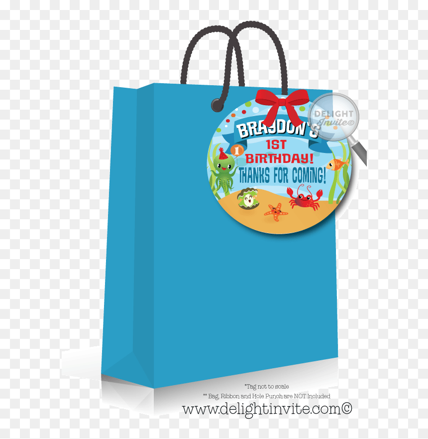 Under The Sea 1st Birthday Favor Tags - Birthday Card Goody Bags, HD Png Download - under the sea png