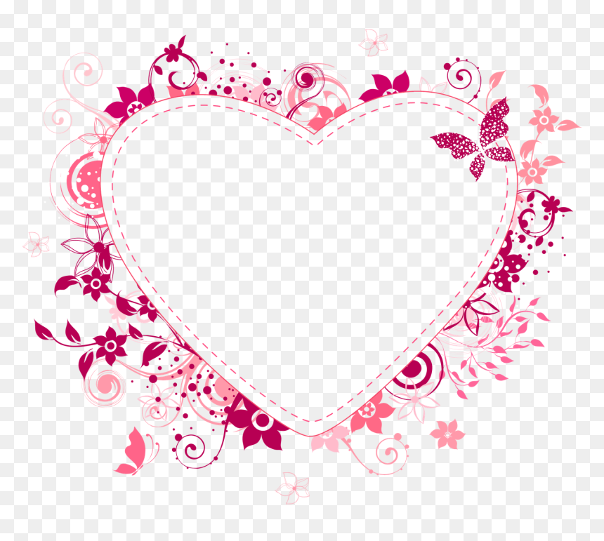 Wedding Card Border Design, HD Png Download - corações png