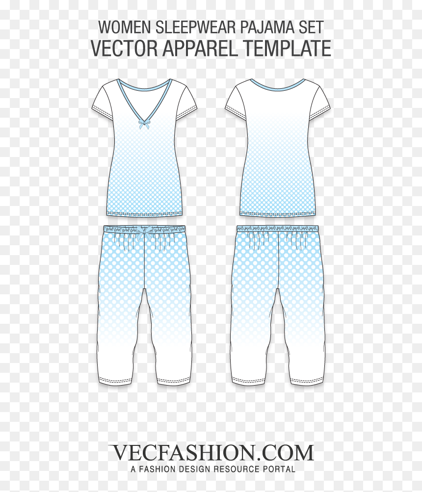 Vector Clothes Pajama - Crop Top Flat Sketches, HD Png Download - pajamas png