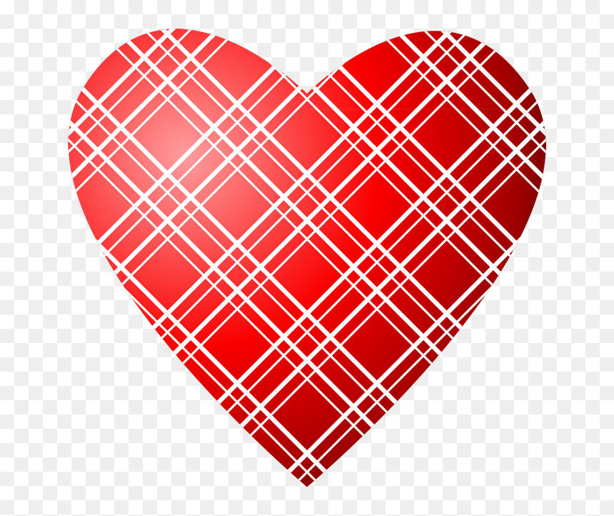 Heart Clip Art Plaid - Coração Xadrez Png, Transparent Png - corações png