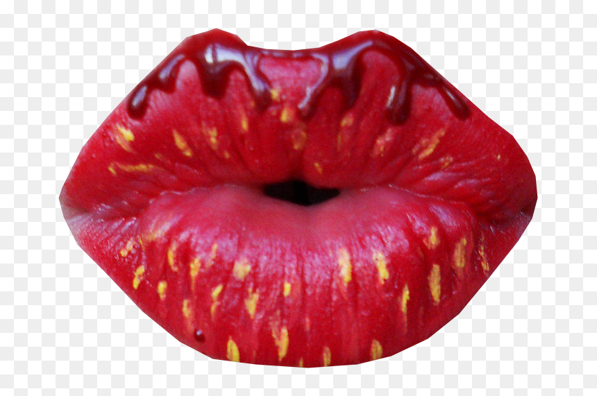 Chocolate Covered Strawberry Lips - Strawberry, HD Png Download - labios png
