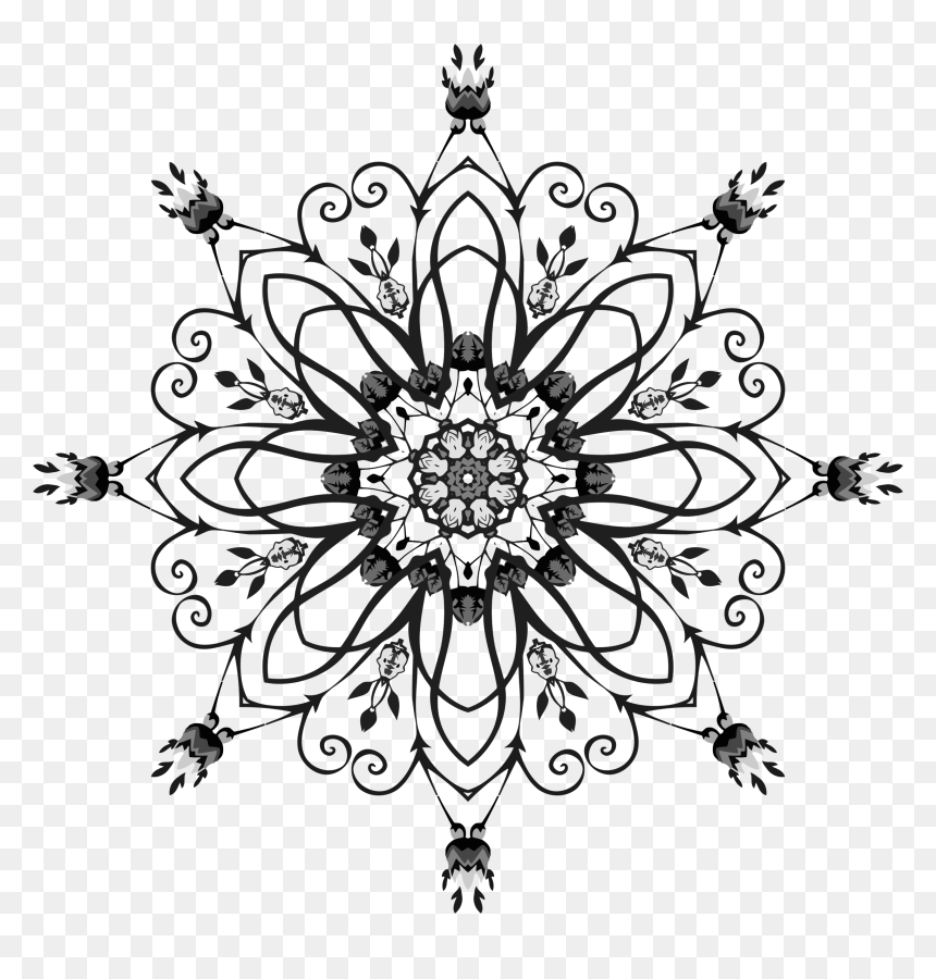 Rose Floral Flourish Design 2 Clip Arts - Diseños De Mandalas Png, Transparent Png - rose design png