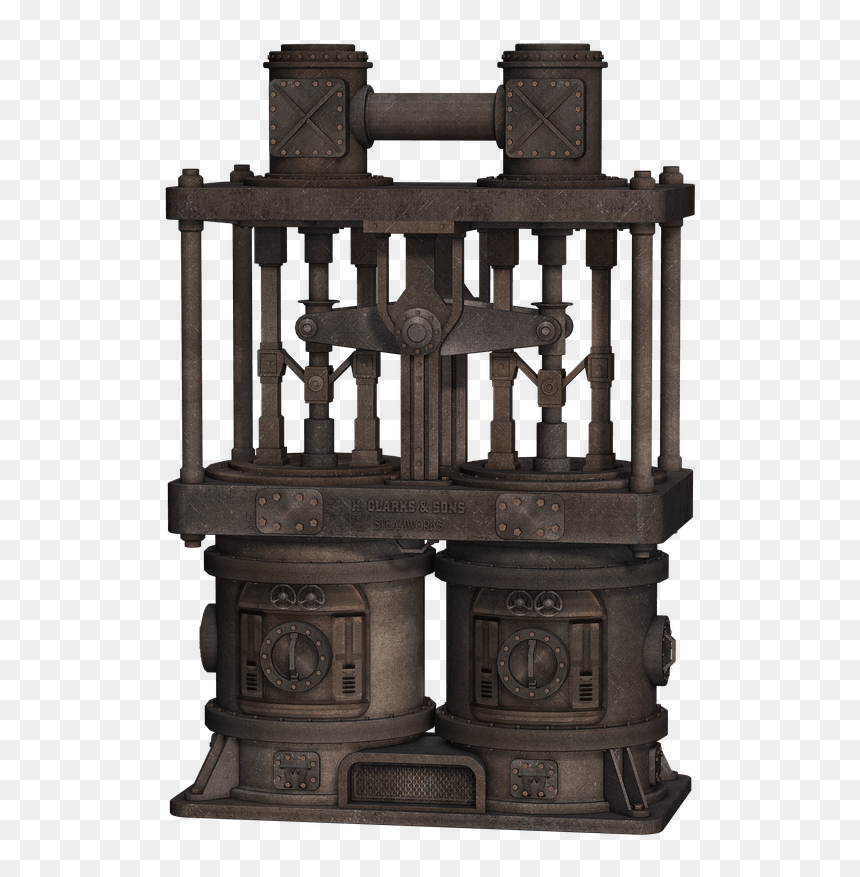 Machine Double Tubes Front View - Steampunk, HD Png Download - tubes png