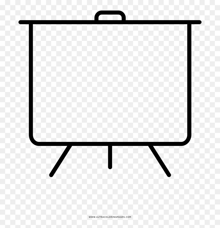 Free Easel Coloring Page - Presentacion Pantalla, HD Png Download - projector screen png