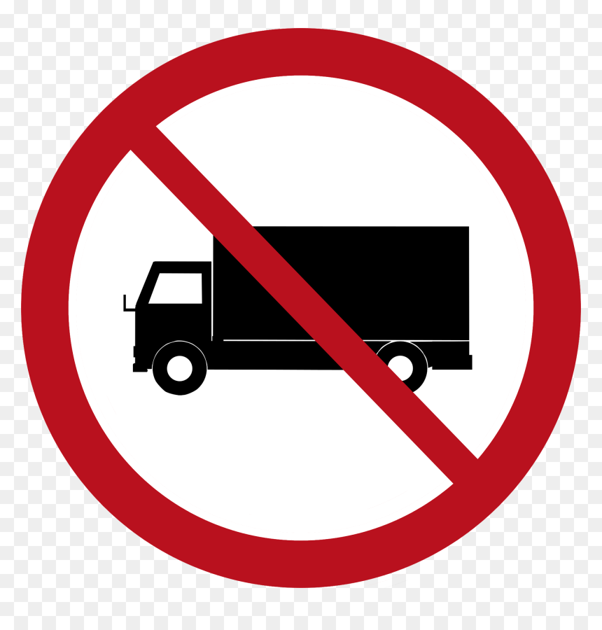 No Trucks Tha B-9 - Stop Sign Vector Png, Transparent Png - trucks png