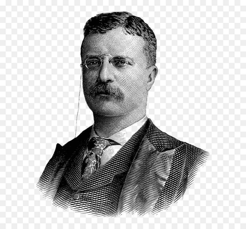 Theodore Roosevelt Black And White, HD Png Download - teddy roosevelt png