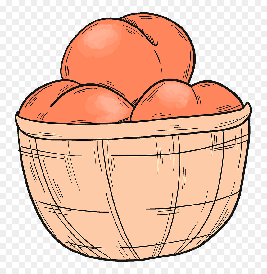 Peaches In A Bowl Clipart, HD Png Download - fruit bowl png