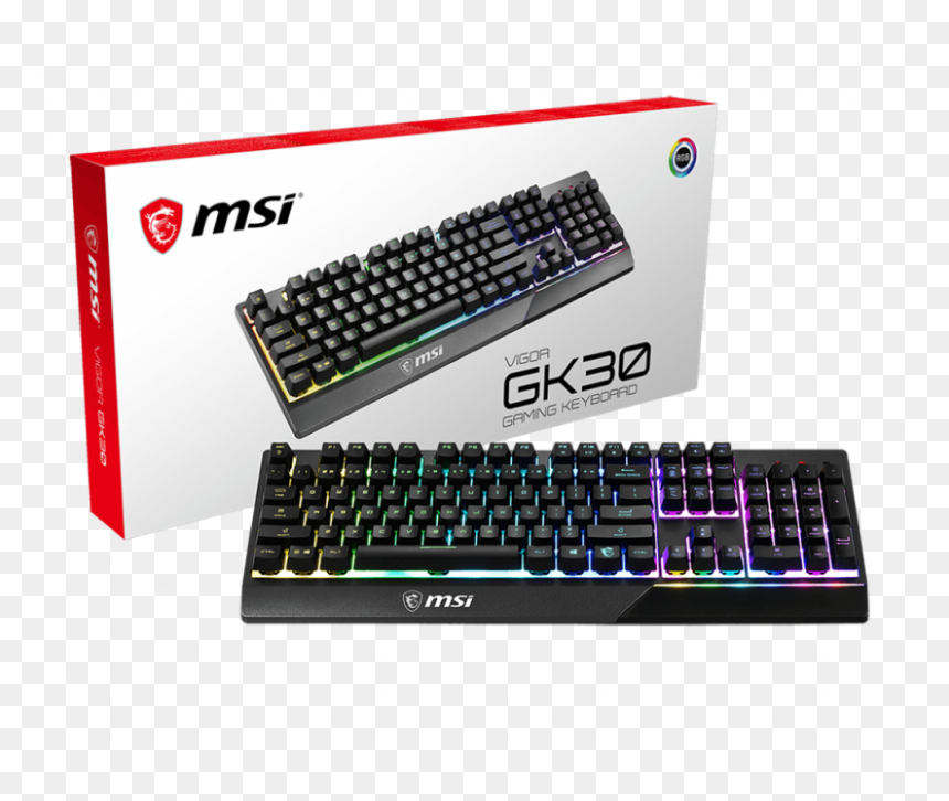 Msi Vigor Gk30 Rgb Mechanica-like Gaming Keyboard - Msi Gaming Keyboard Vigor Gk30 Us, HD Png Download - gaming keyboard png
