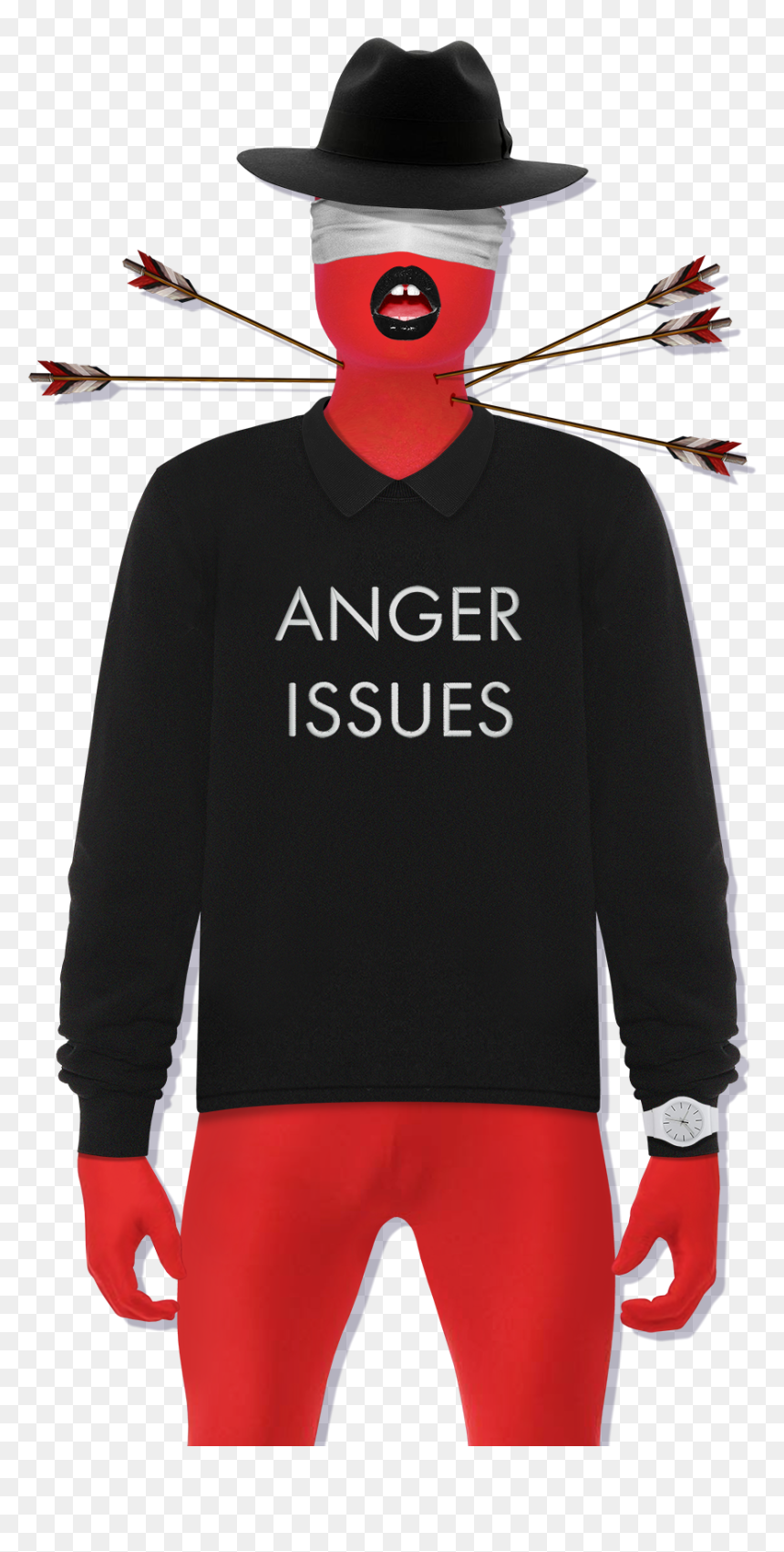 Anger Issues Neothinker Sweatshirt Black - Costume Hat, HD Png Download - rorschach png