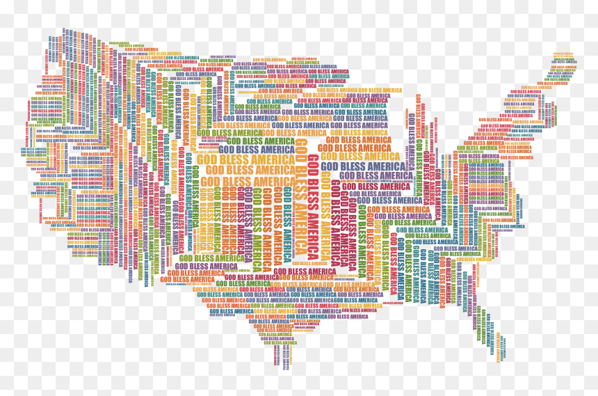 God Bless America Map Clip Arts - Political Art Of America, HD Png Download - america map png