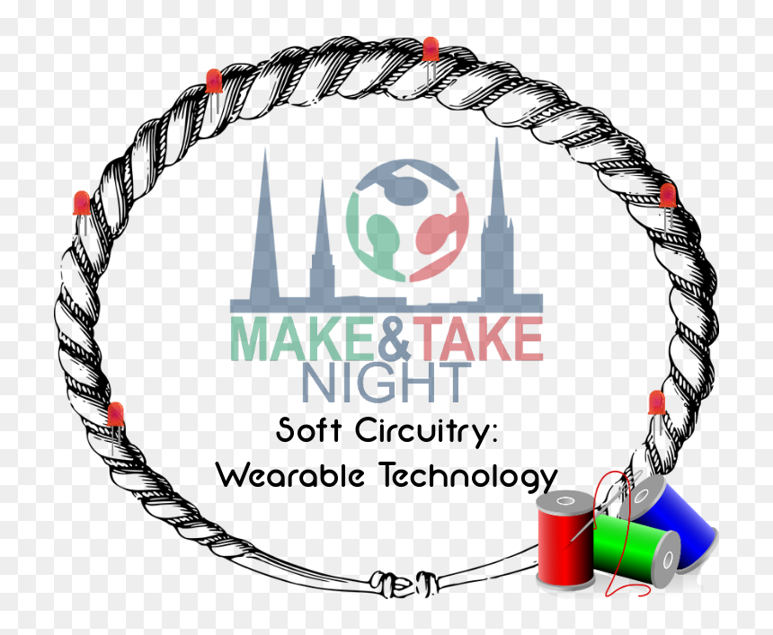 Soft Circuitry Wearable Technology - Black And White Clipart Bracelet, HD Png Download - circuitry png