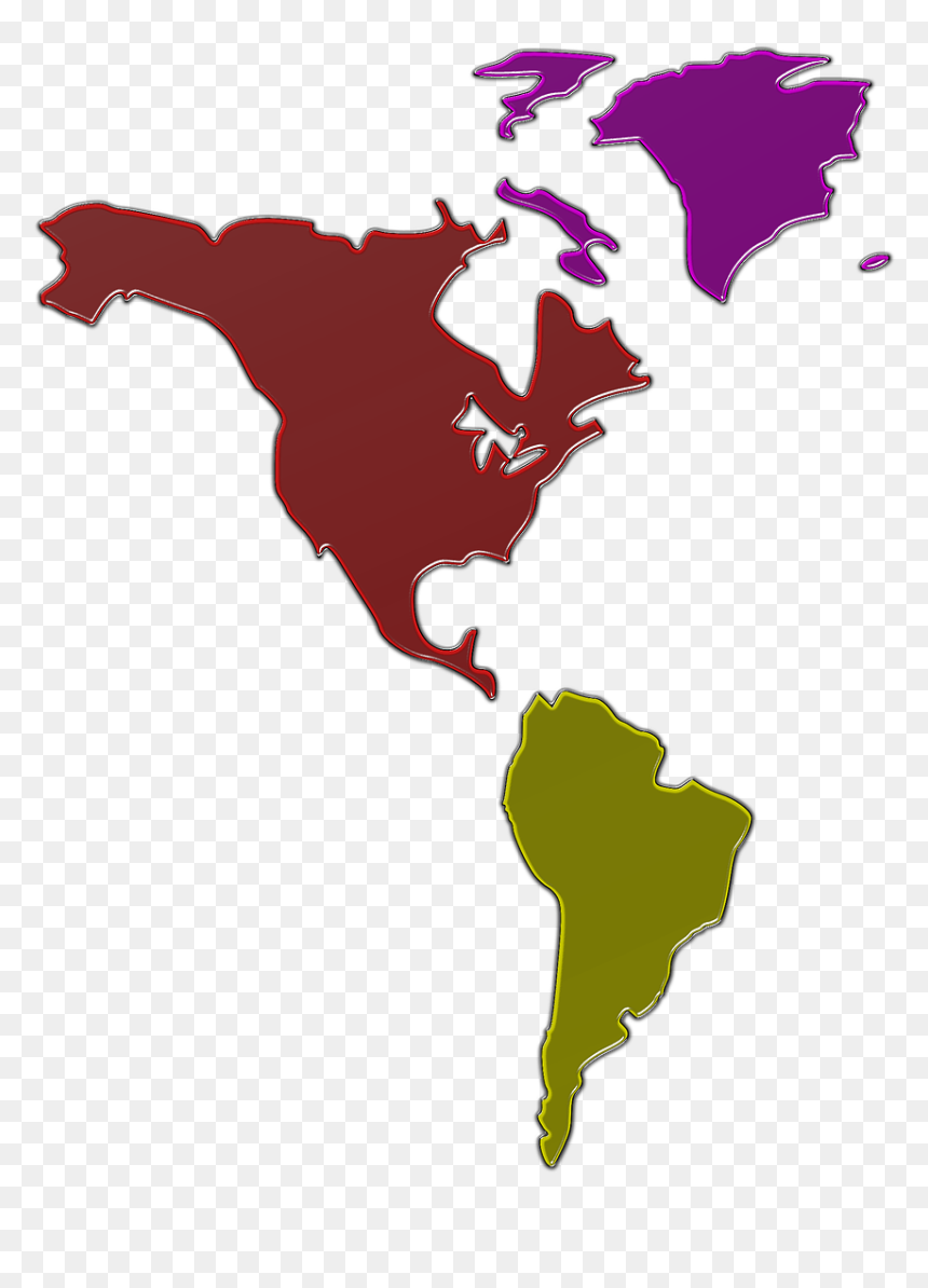 World Map Clipart Black And White, HD Png Download - america map png