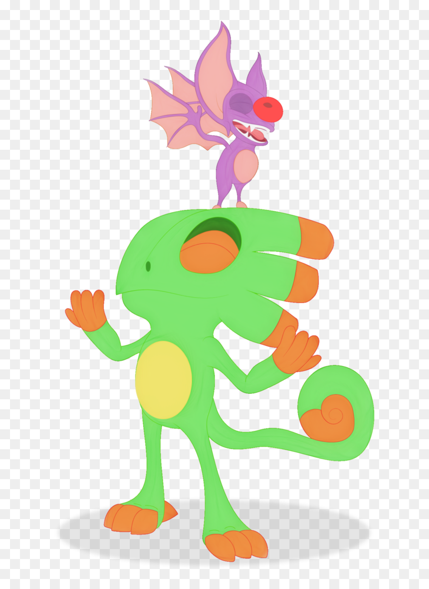 Yooka Laylee Banjo Kazooie Green Plant Clip Art Cartoon - Cartoon, HD Png Download - yooka laylee png