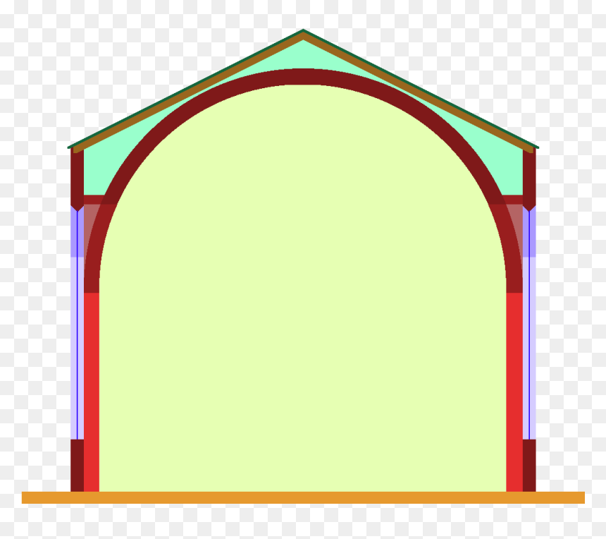 Aisleless Church With Barrel-vault - Aisleless Church, HD Png Download - vault png