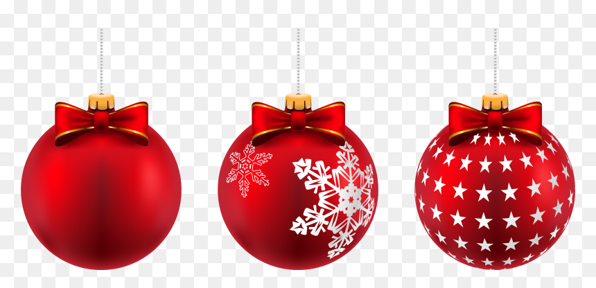 Beautiful Red Christmas Balls Png Clip-art Image, Transparent Png - christmas eve png