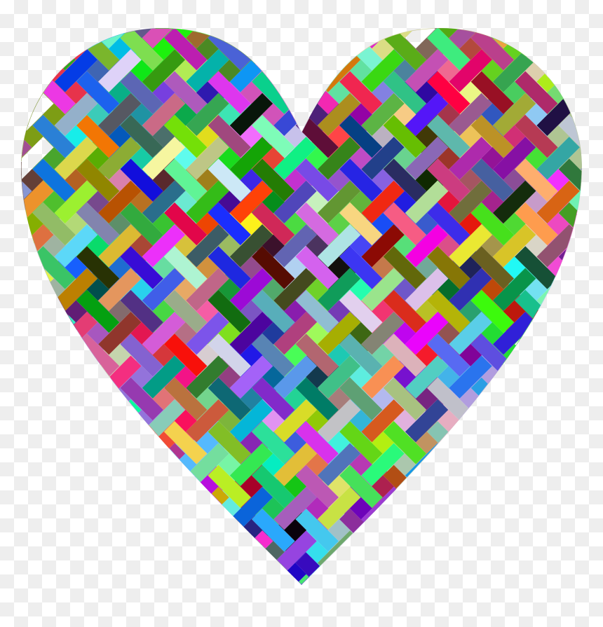 Colorful Heart Lattice Weave Clip Arts - Colourful Heart Png Transparwnt, Transparent Png - weave png