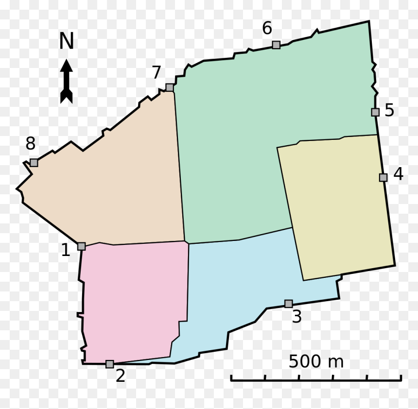 Old City Jerusalem Blank, HD Png Download - old map png