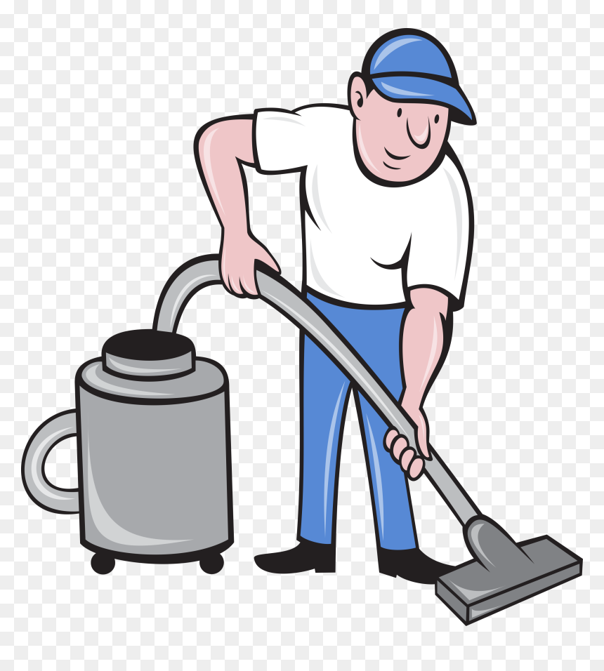 Vacuum Transparent Janitor - Vacuum Cleaning Cartoon, HD Png Download - janitor png