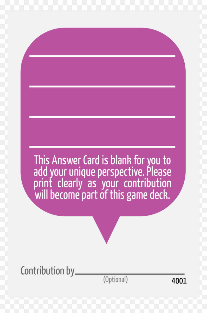 Wgl Blankanswer4001 - Parallel, HD Png Download - blank card png