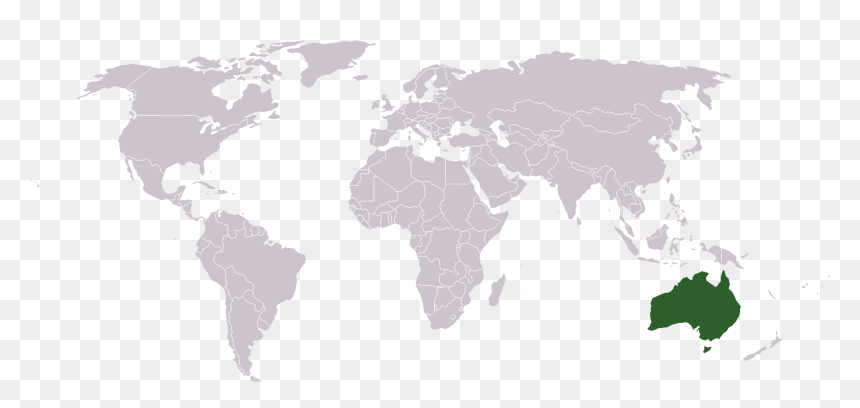 New Zealand And Italy, HD Png Download - blank world map png