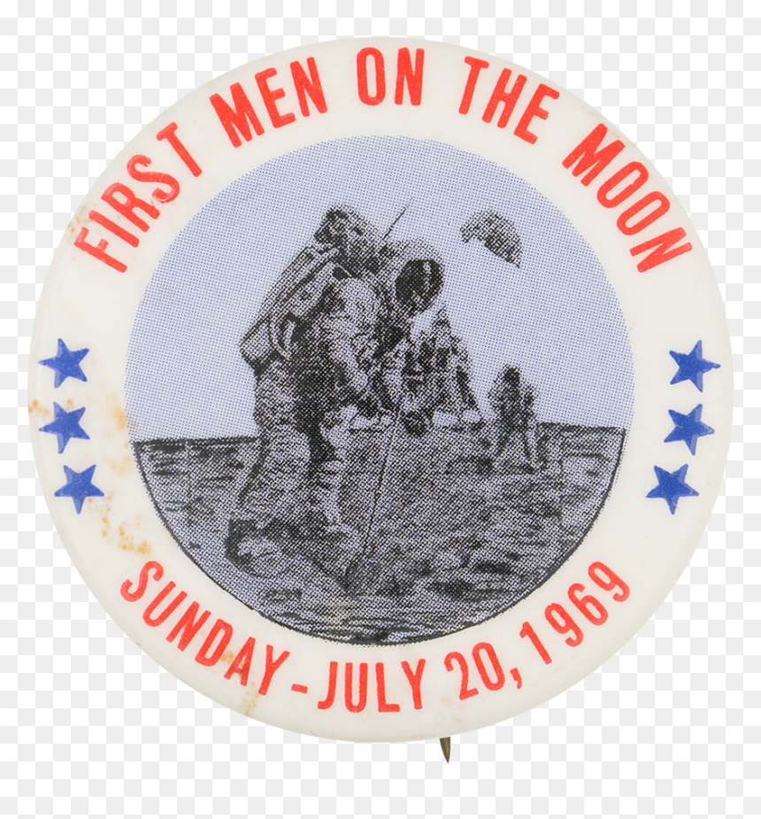 First Men On The Moon July 20, 1969 Event Button Museum - Cross-stitch, HD Png Download - moon man png