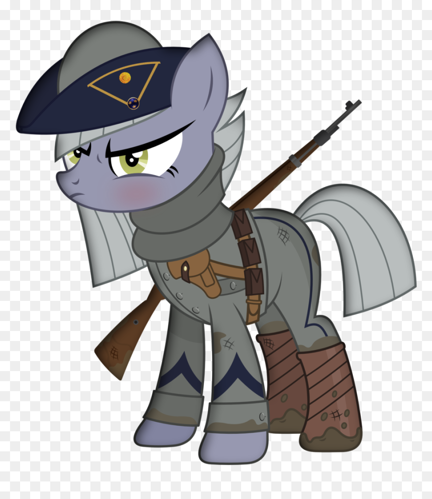 Brony Works, Blushing, Bolt Action Rifle, Boots, Clothes, - Cartoon, HD Png Download - ww1 png