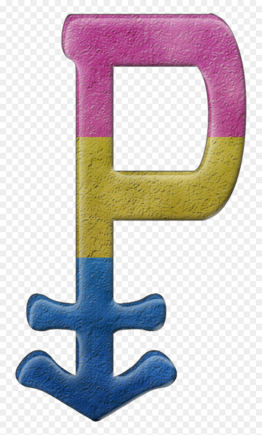 Pansexual Pride “p” Symbol In Matching Pride Flag Colors - Lgbt P Symbol, HD Png Download - pride flag png