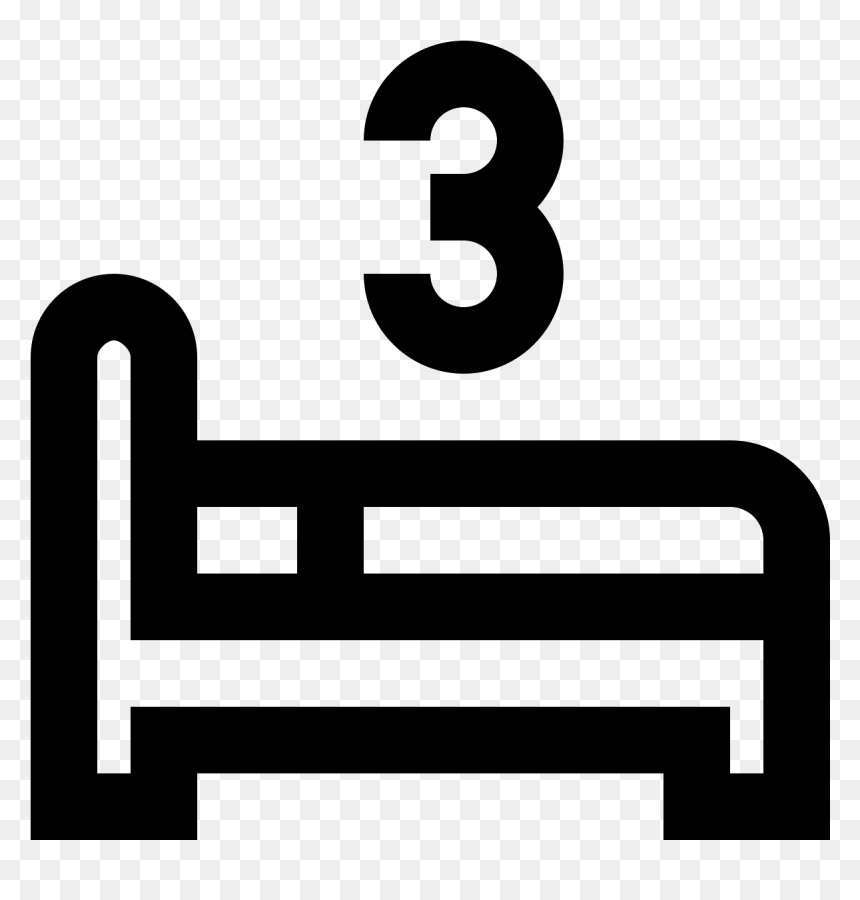 Three Beds Icon - 3 Beds Symbol, HD Png Download - bed icon png
