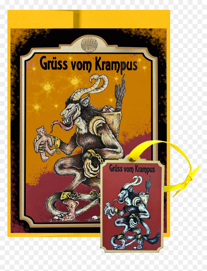 Krampus Post Card & Ornament - Cartoon, HD Png Download - krampus png