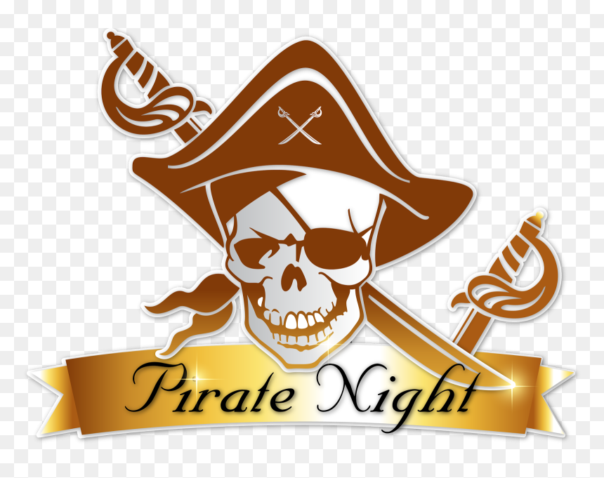 Cool Pirate Skull Vector, HD Png Download - pirates of the caribbean logo png