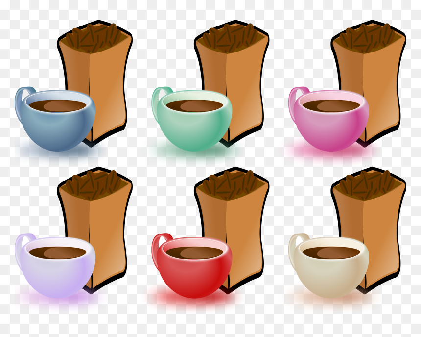 Coffee Cups Clip Arts - Coffee Beans Clip Art, HD Png Download - cups png