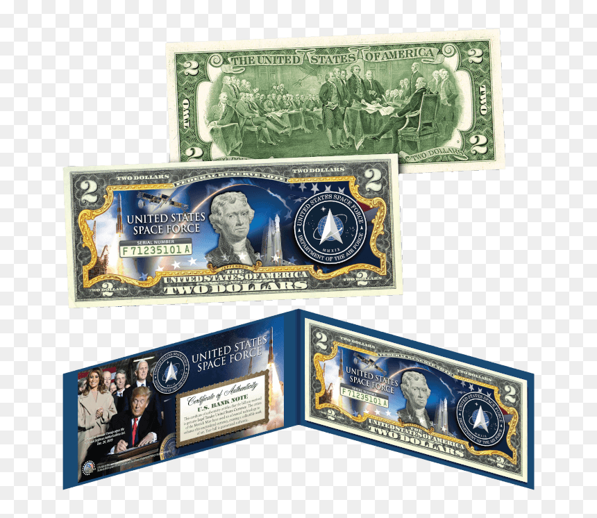 Trump Space Force $2 Bill - Space Force $2 Bill, HD Png Download - 50 dollar bill png