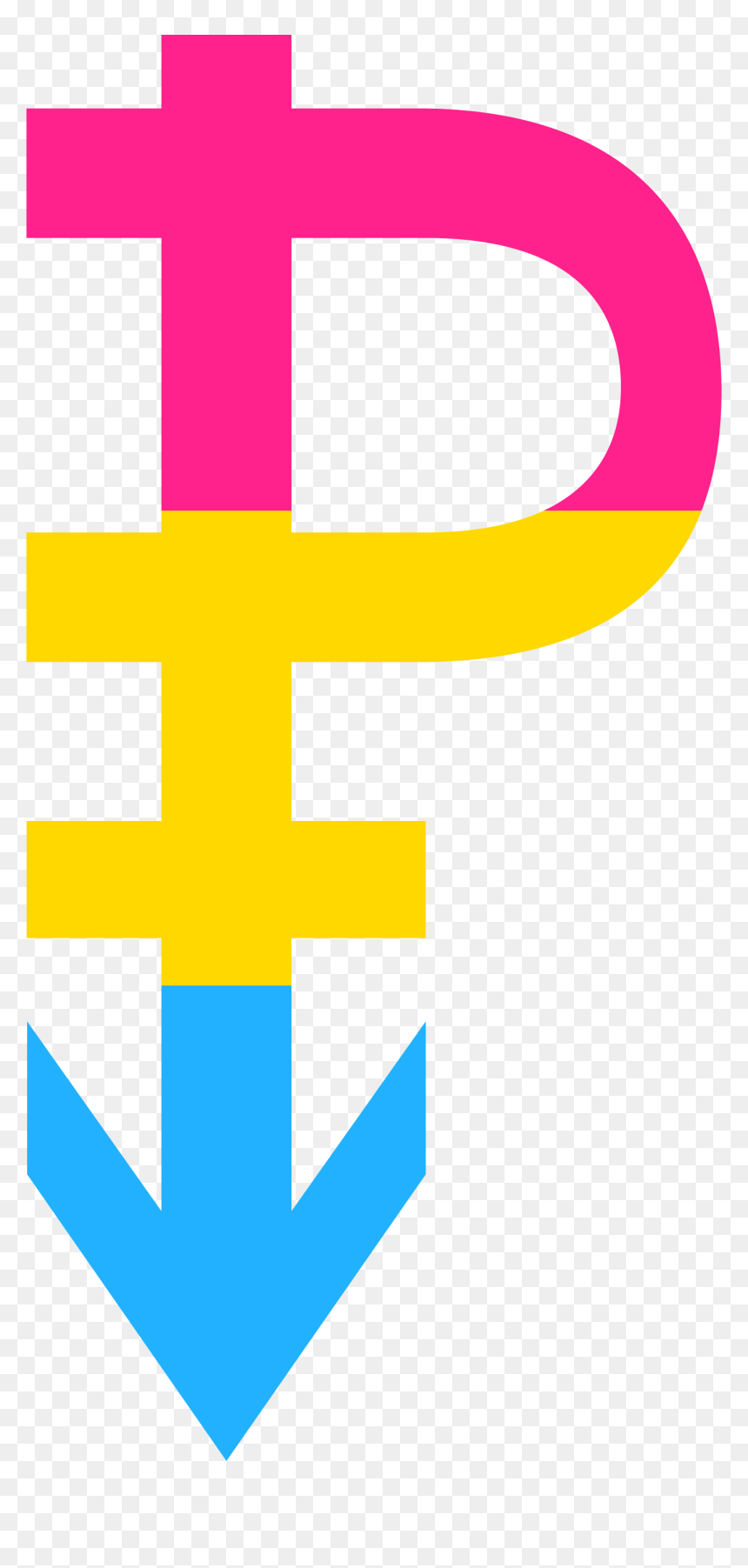 What Does The Pansexuality Flag And Symbol Look Like - Pansexual P, HD Png Download - pride flag png