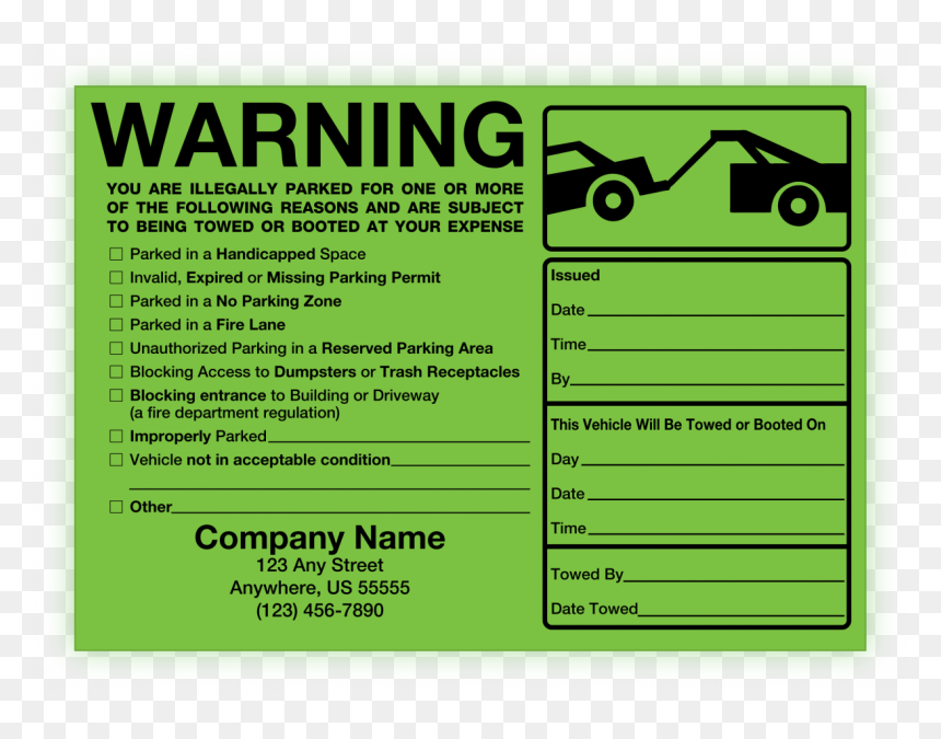 Tow Away Zone, HD Png Download - blank label png