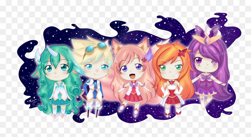 Star Guardian Chibis By Mei-kogal - Ahri Star Guardian Chibi, HD Png Download - miss fortune png