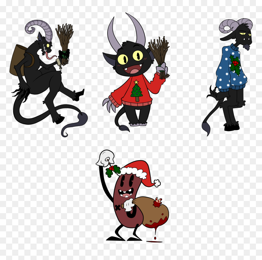 Christmas Krampus - Cartoon Krampus Transparent, HD Png Download - krampus png