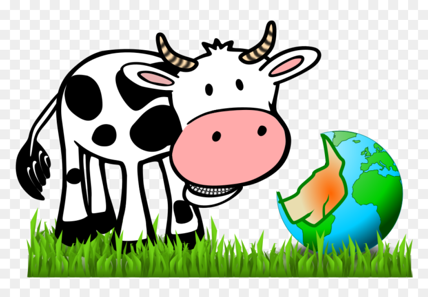Globe Svg Clip Arts - Cow Eating Earth, HD Png Download - world clip art png