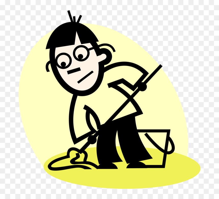Vector Illustration Of School Janitor Custodian With, HD Png Download - janitor png