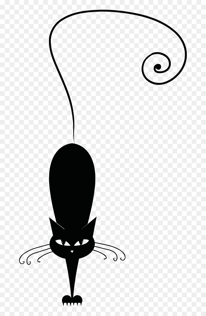 Black Cat Silhouette, Silhouette Images, Silhouette - Black Cat Silhouette, HD Png Download - cattails png