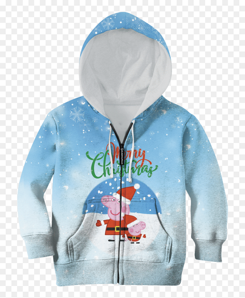Peppa Pig Merry Christmascustom Hoodies T-shirt Apparel - Hoodie, HD Png Download - peppa pig friends png