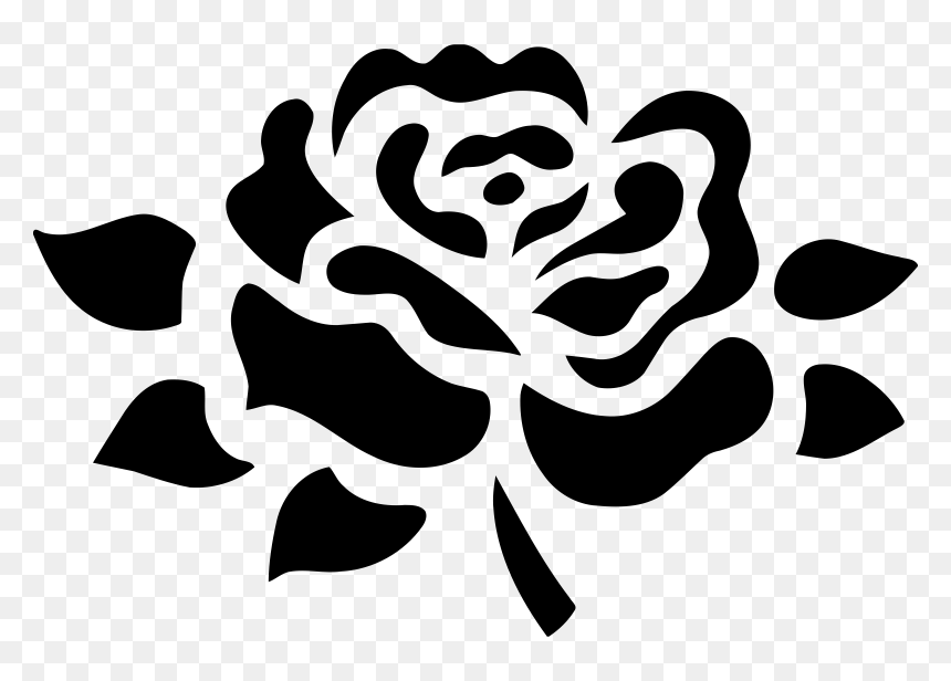 Stylised Rose Clip Arts - Black And White Png, Transparent Png - rose .png