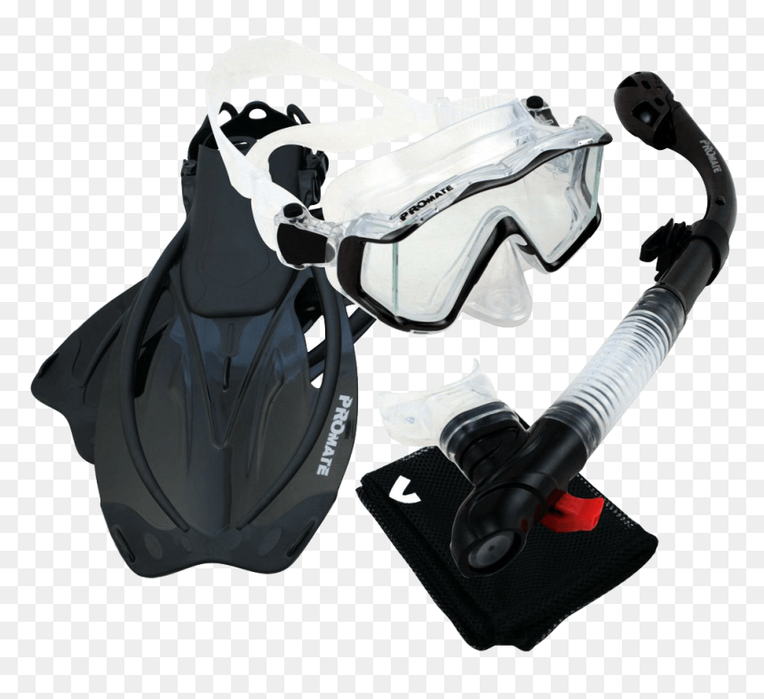 Promate Scuba Dive Panoramic Purge Mask Dry Snorkel - Diving Mask, HD Png Download - snorkel png