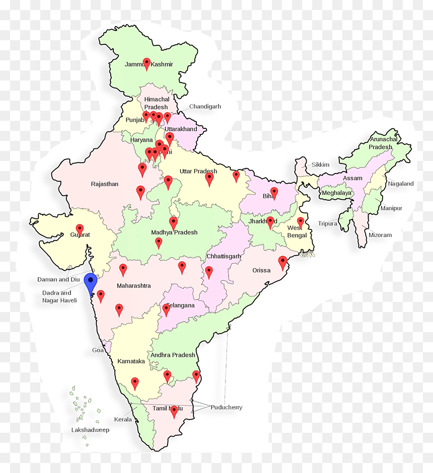 Many Company Does Moksh Overseas Have, HD Png Download - india map png