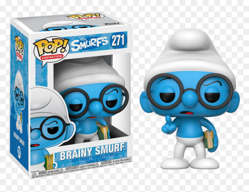 Brainy Smurf Pop Vinyl Figure - Funko Pop Smurfs, HD Png Download - smurfs png
